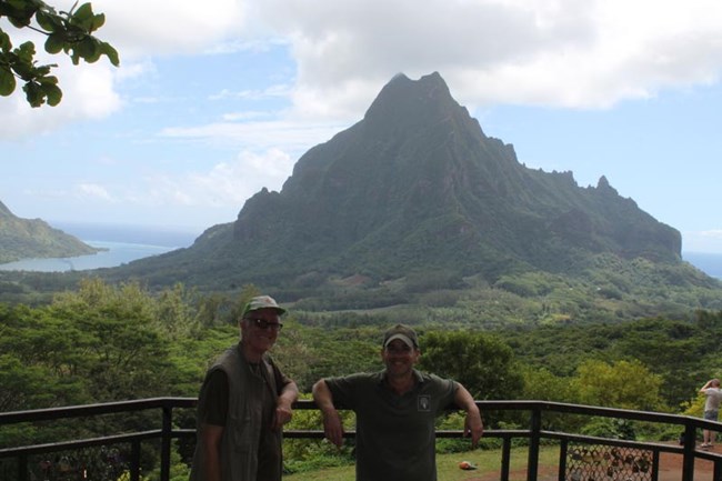 Gareth and Trevor in French Polynesia during the reintroduction