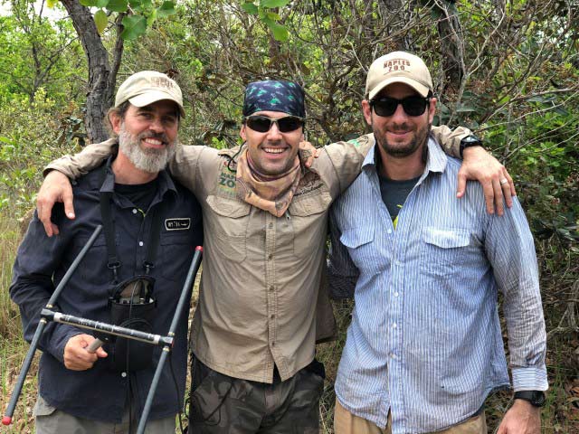 The Giant Armadillo Conservation Project team - Arnaud, Danilo and Gabriel