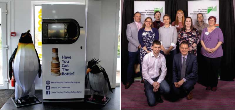 RZSS Green team as finalisits at the 2018 VIBE awards and the reverse vending machine